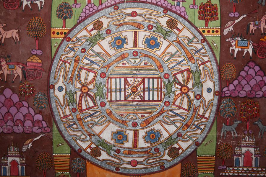 Very Large Jain Cosmic Man - Lokaturasha Painting on Cloth