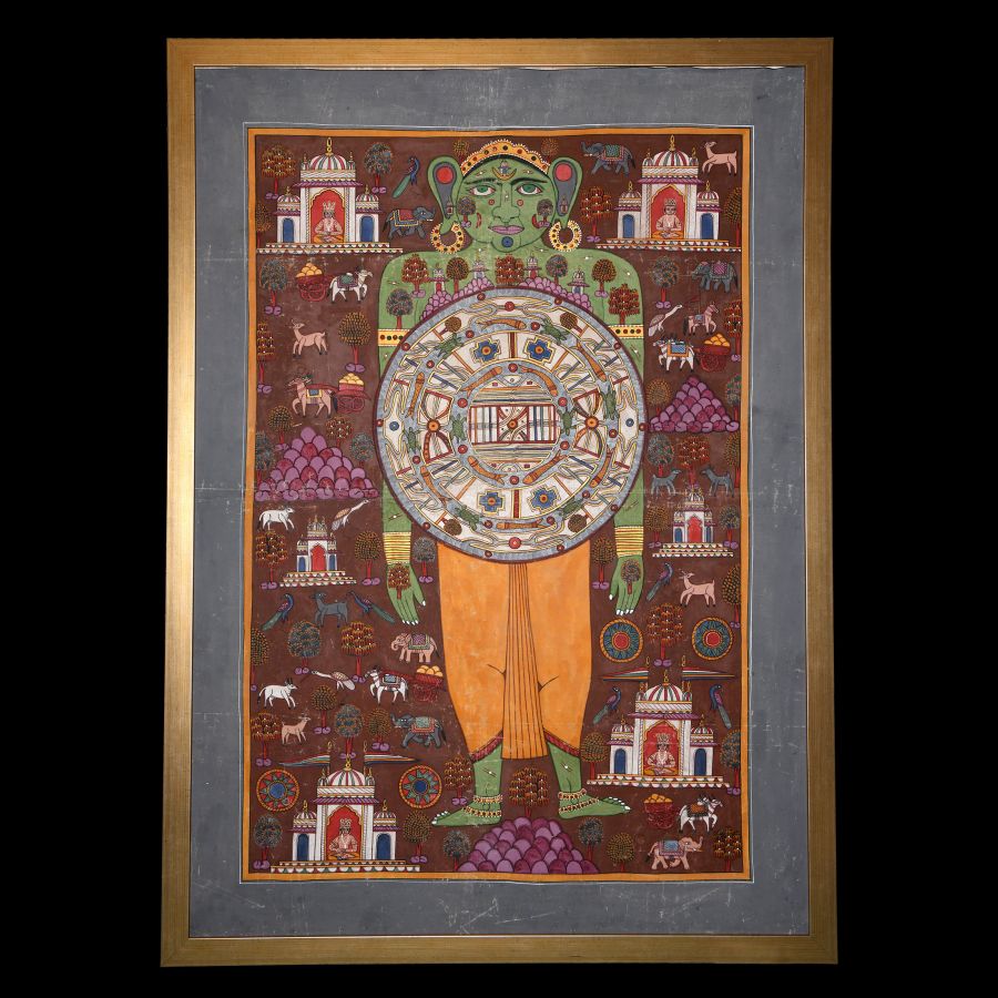 Very Large Jain Cosmic Man - Lokaturasha Painting on Cloth