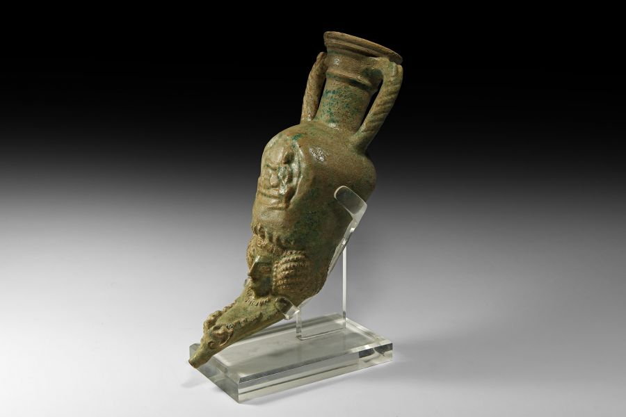Parthian Amphora-Shaped Figural Rhyton