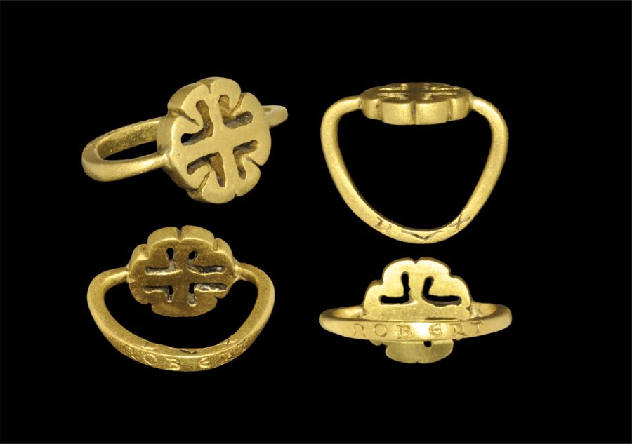 Medieval Norman Gold Epigraphic 'Robert Dux' Finger Ring