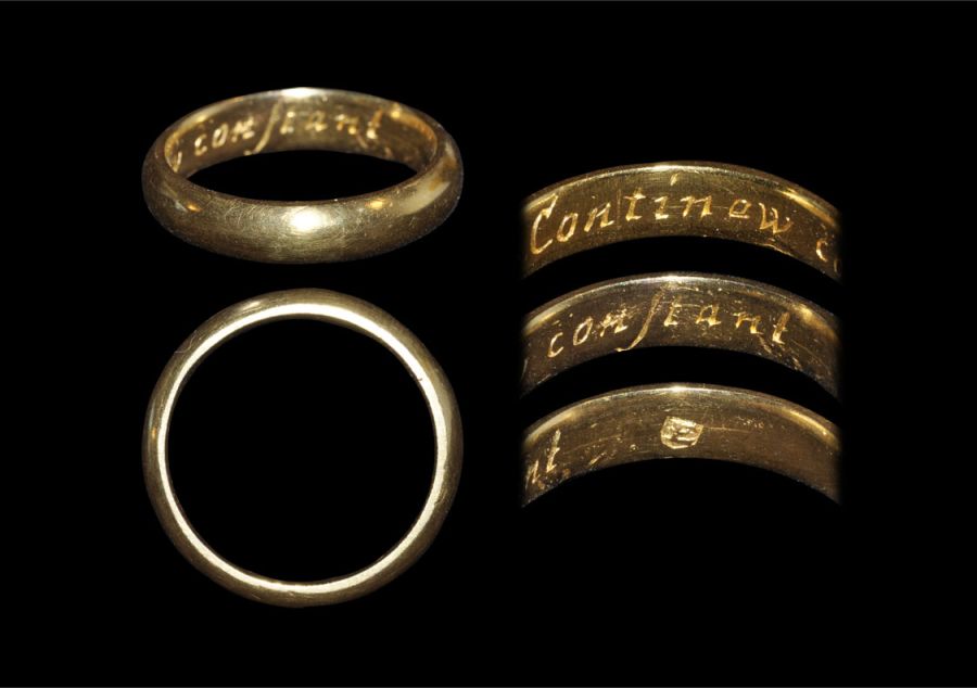 Post Medieval 'Continew Constant' Gold Posy Ring