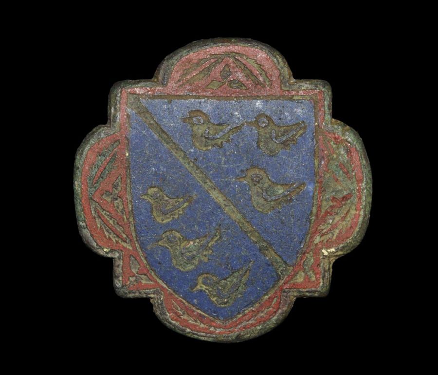 Medieval Sir Geoffrey Luttrell Enamelled Heraldic Mount