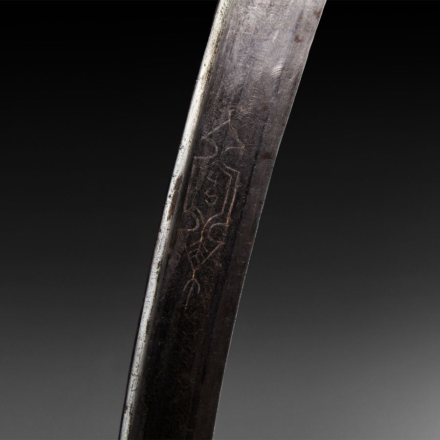 Ottoman Inscribed Pattern-Welded Yatagan Sabre
