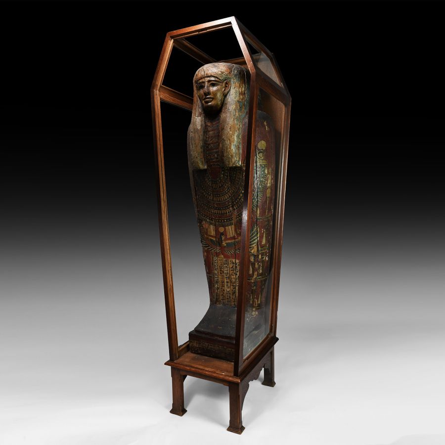 Egyptian Polychrome Mummy Sarcophagus of Tetosiris