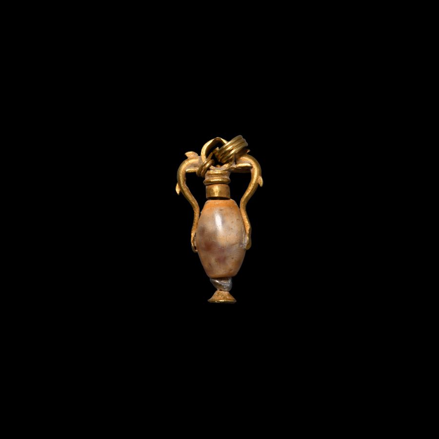 Greek Gold Dolphin Amphora Pendant