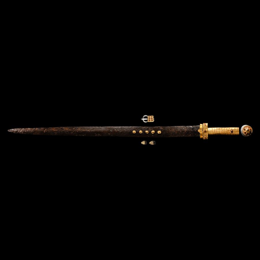 Migration Period Sword with Gold and Garnet Fittings