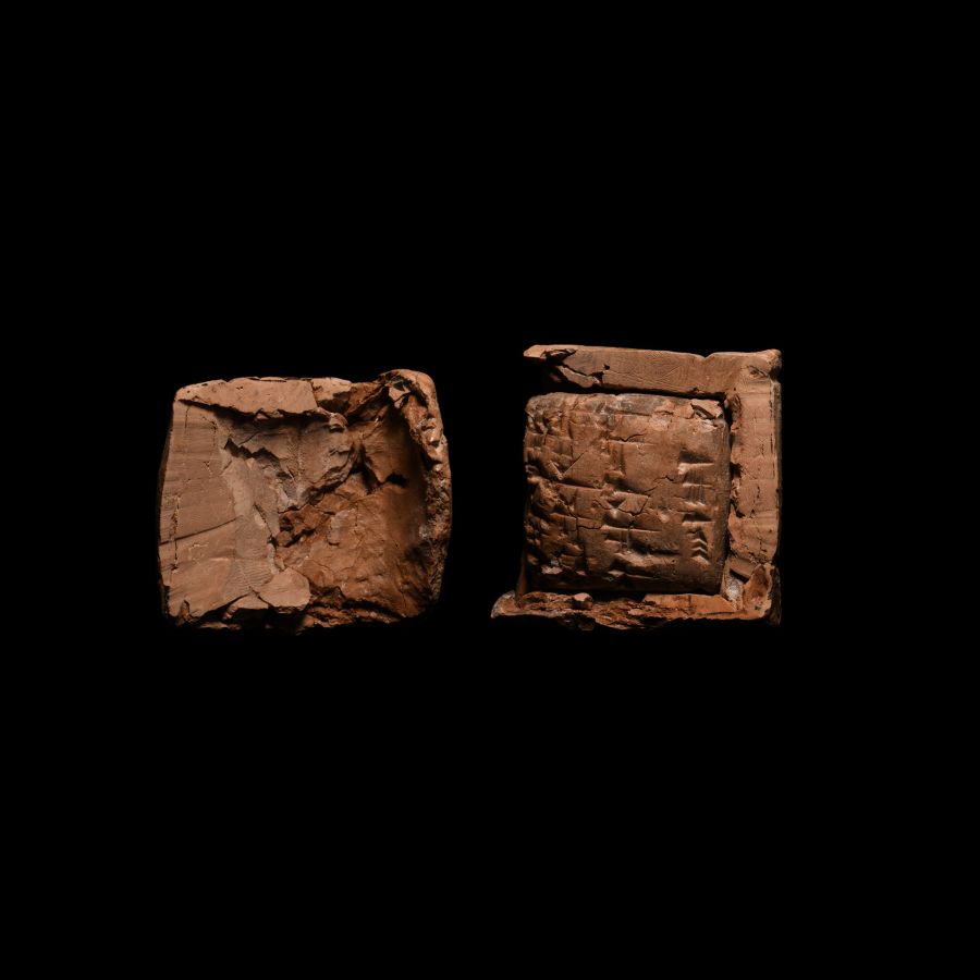 Old Babylonian Intact Cuneiform Tablet with Envelope for Sumu-el, King of Larsa in Babylonia