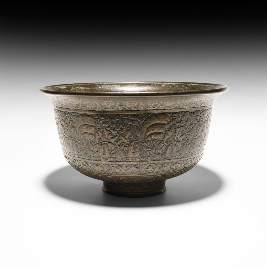 Bowl with Figures and Calligraphy