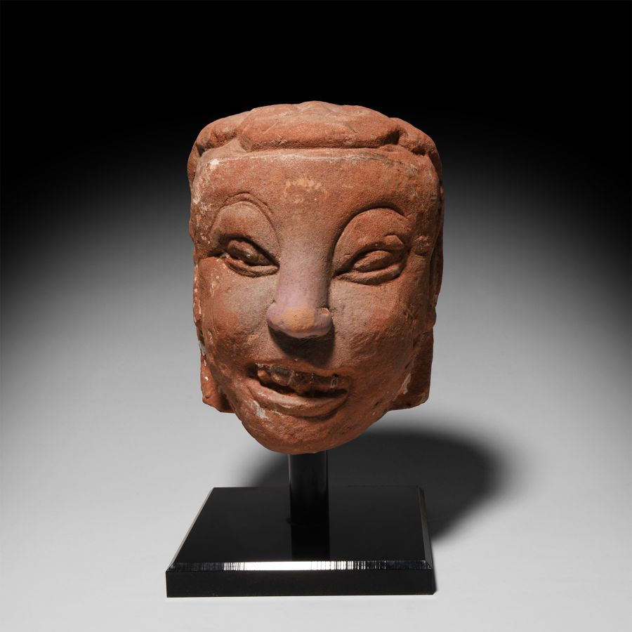 Indian Red Sandstone Buddha Head