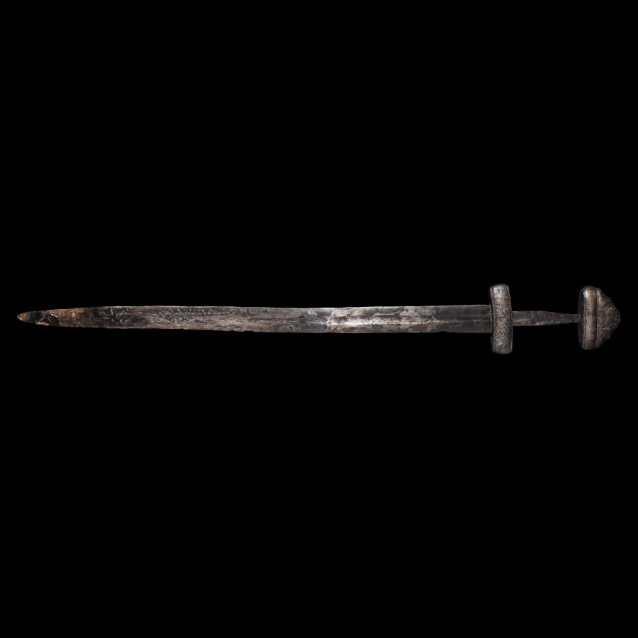 Viking Sword with Silver Inlaid Hilt