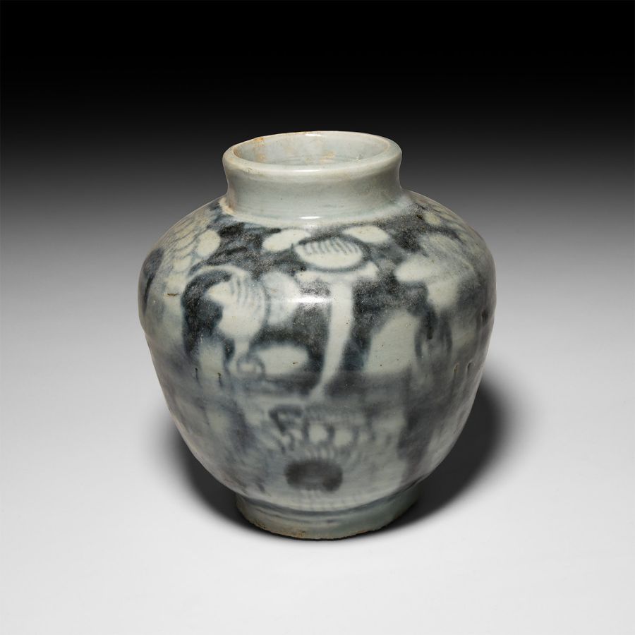 Chinese Blue and White Peony Jar