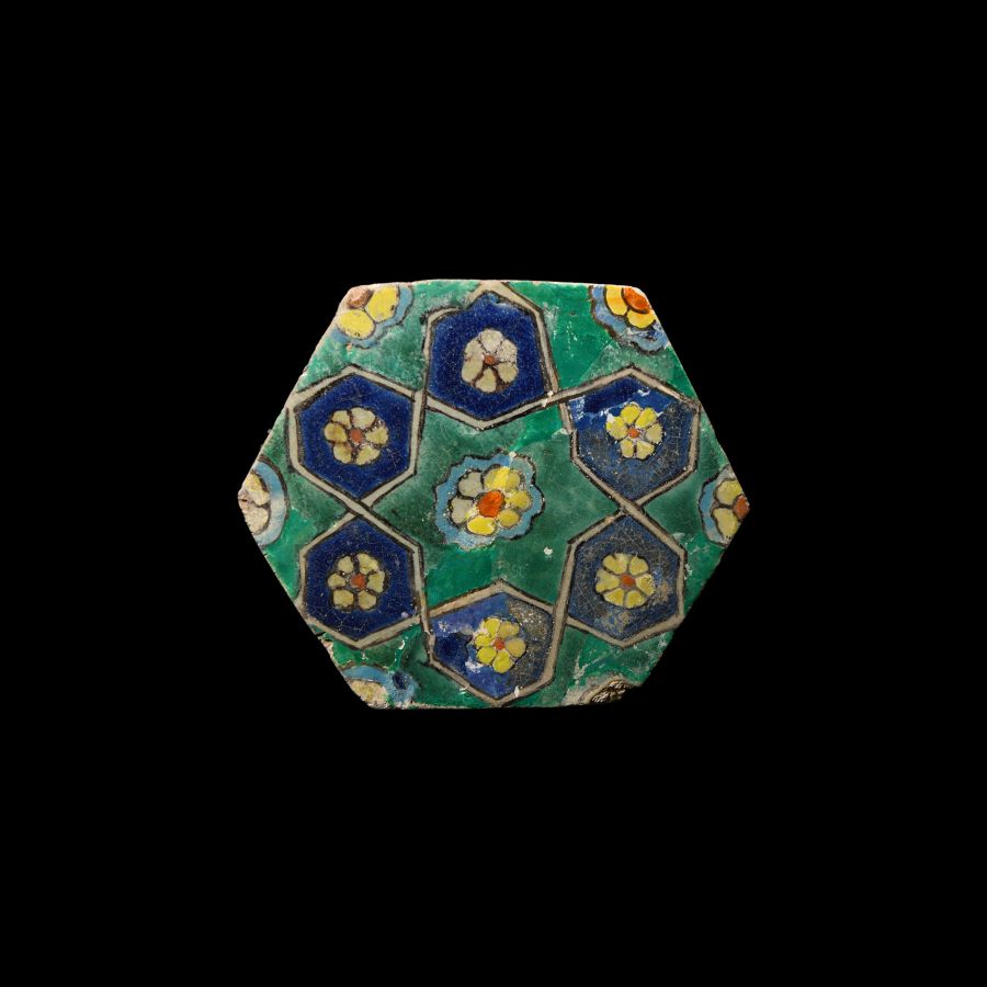 Safavid Ceramic Tile with Flowers