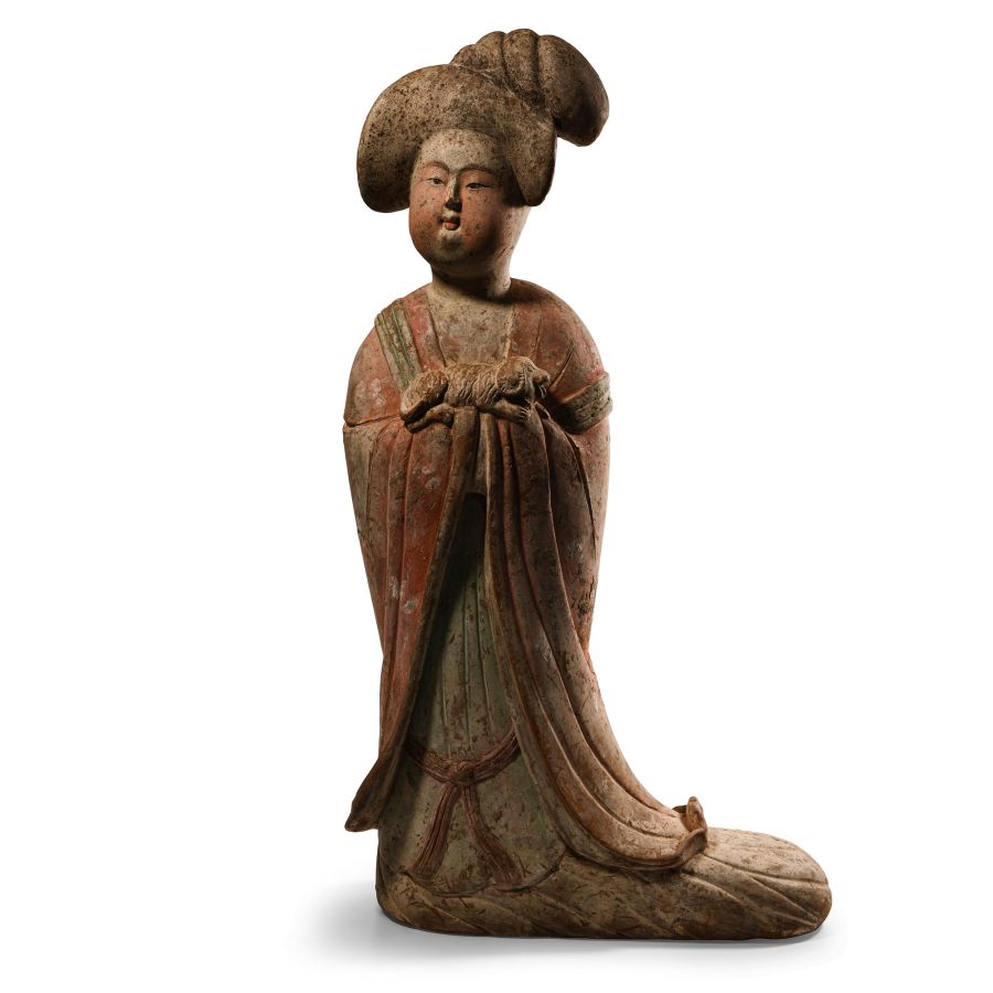 Chinese Tang Ceramic Court Lady with Flowing Gown