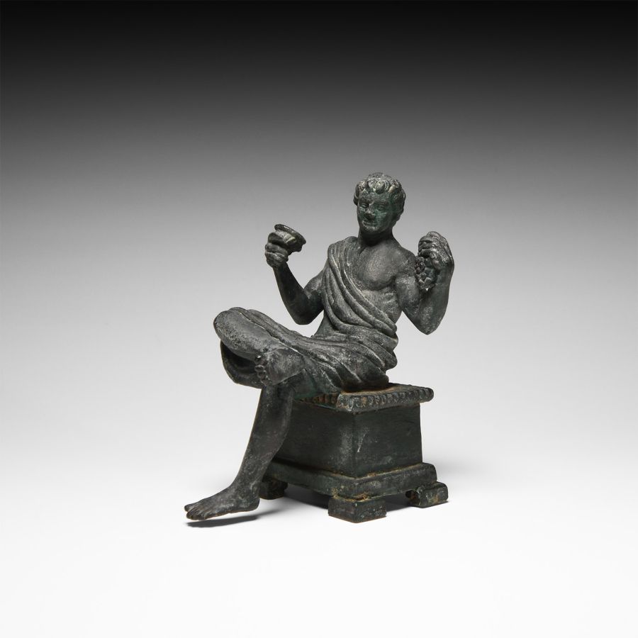 Post Medieval Bronze Statuette of a Roman Banqueteer