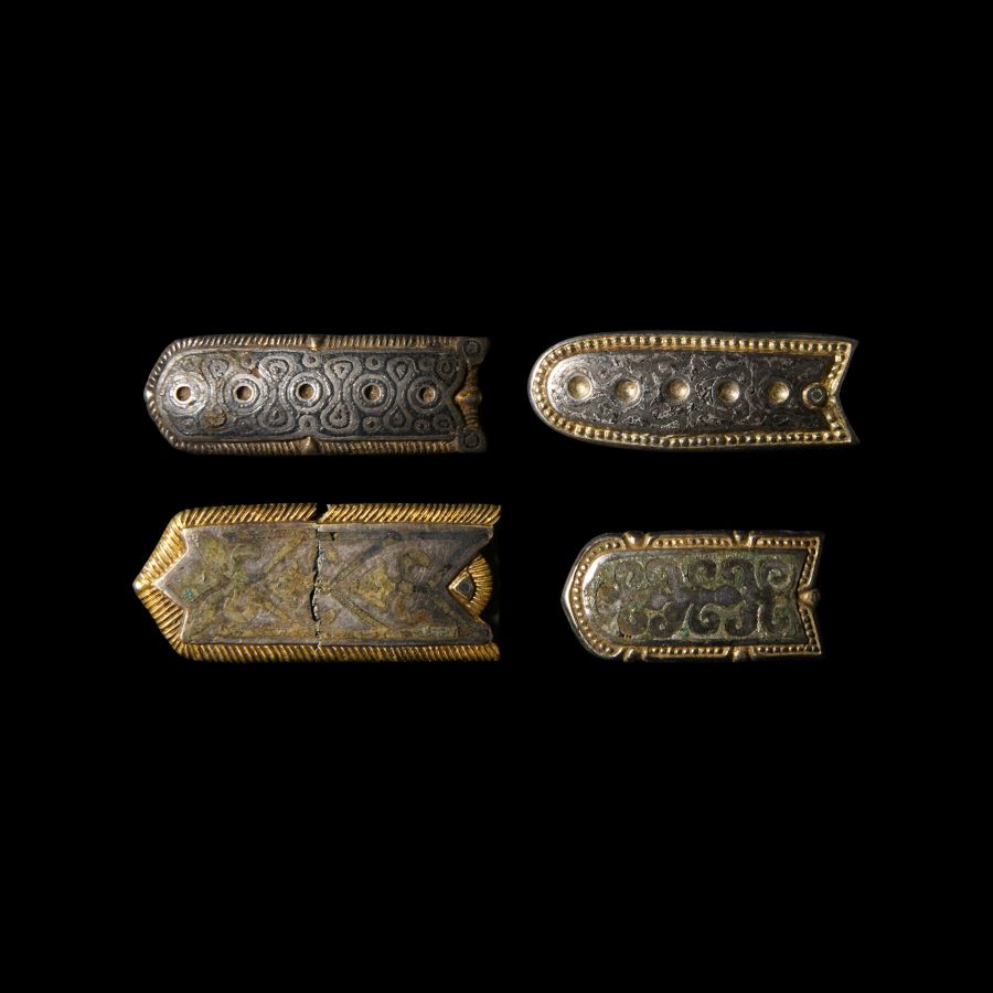 Viking Rus Silver-Gilt Sword Belt End Group