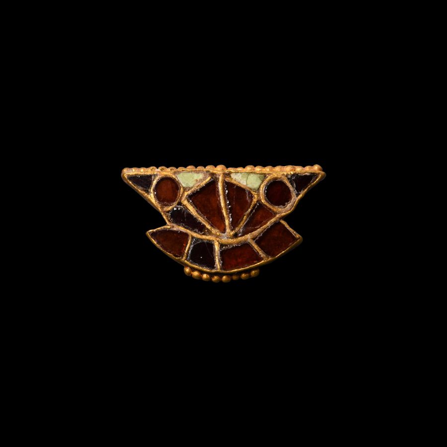 Saxon Garnet-Inlaid 'Face' Buckle Element