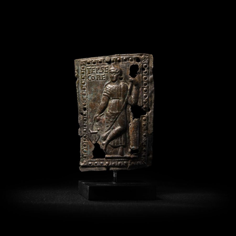 Roman Repousse Plaque with Muse Terpsichore
