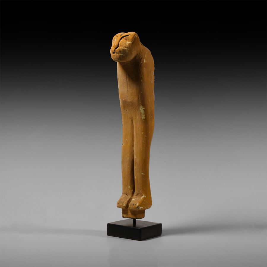 Egyptian Wooden Animal-Headed Furniture Leg
