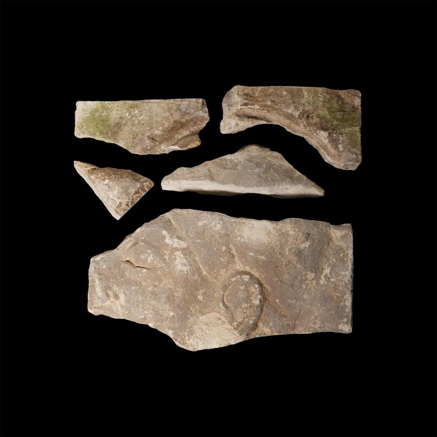 Egyptian Limestone Relief Fragment Group