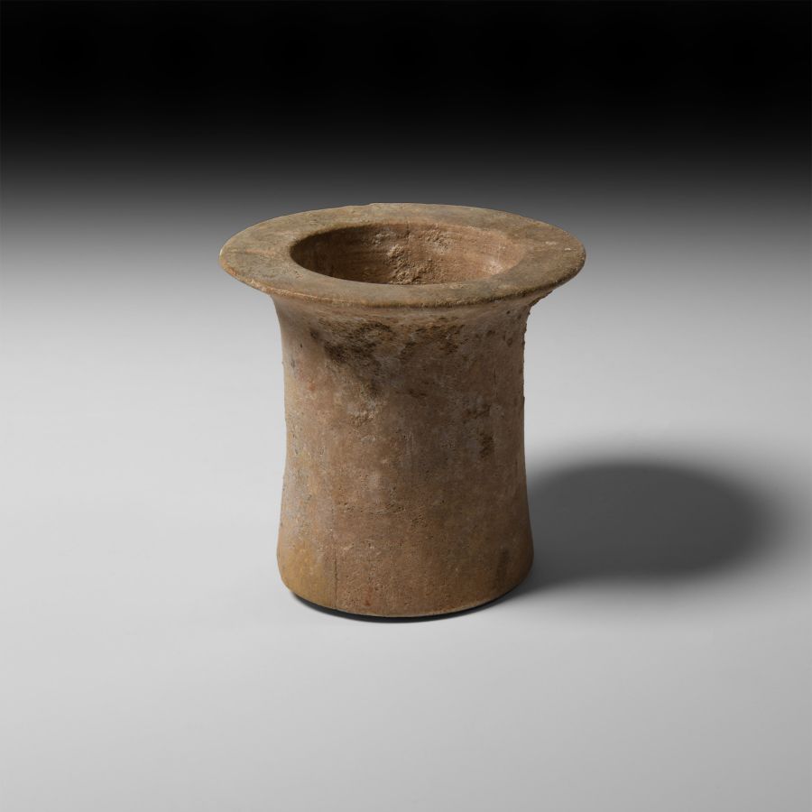 Egyptian Cylindrical Alabaster Vessel