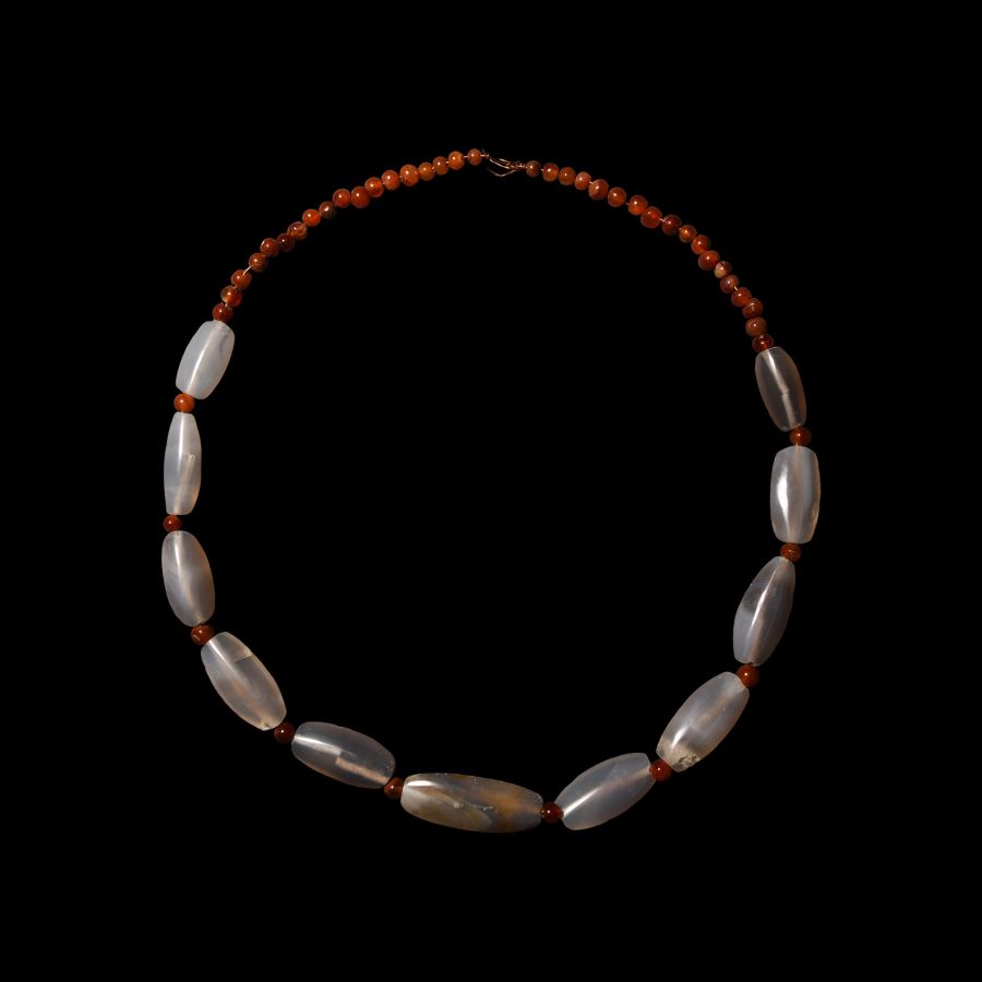 Western Asiatic Carnelian and Agate Bead String