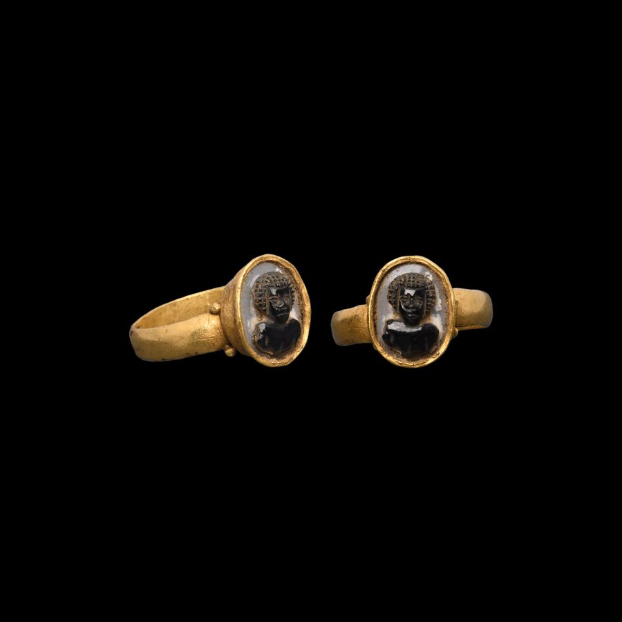 Roman Ring with Nubian Bust Cameo