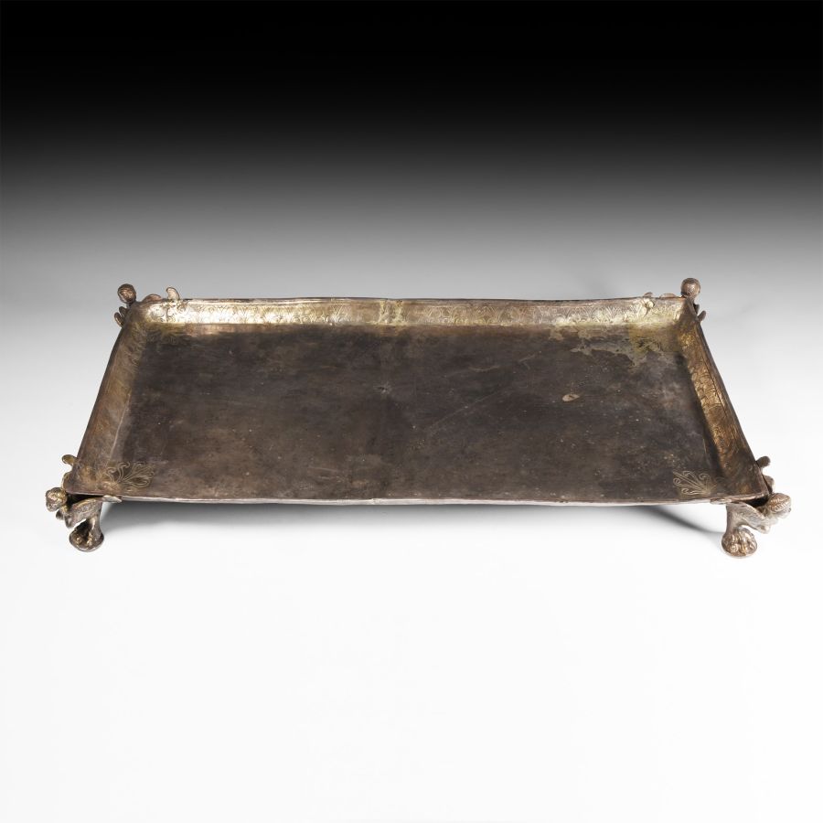 Hellenistic Silver Salver with Sphinxes