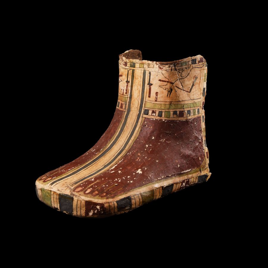 Egyptian Cartonnage Foot Covering with Anubis