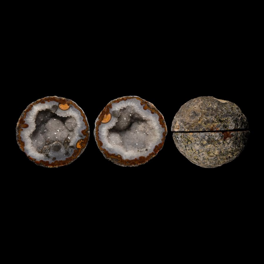 Natural History - Cut and Polished Agate Crystal Geode Pair