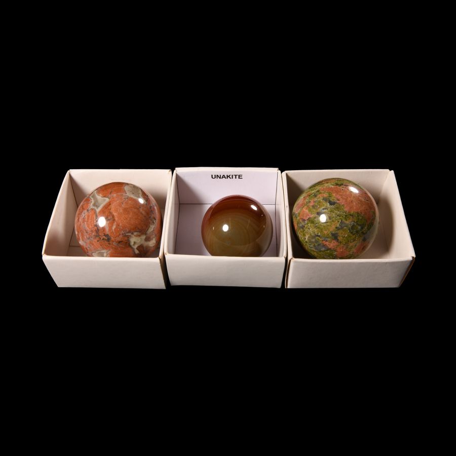 Natural History - Cut and Polished Mineral Globe Group