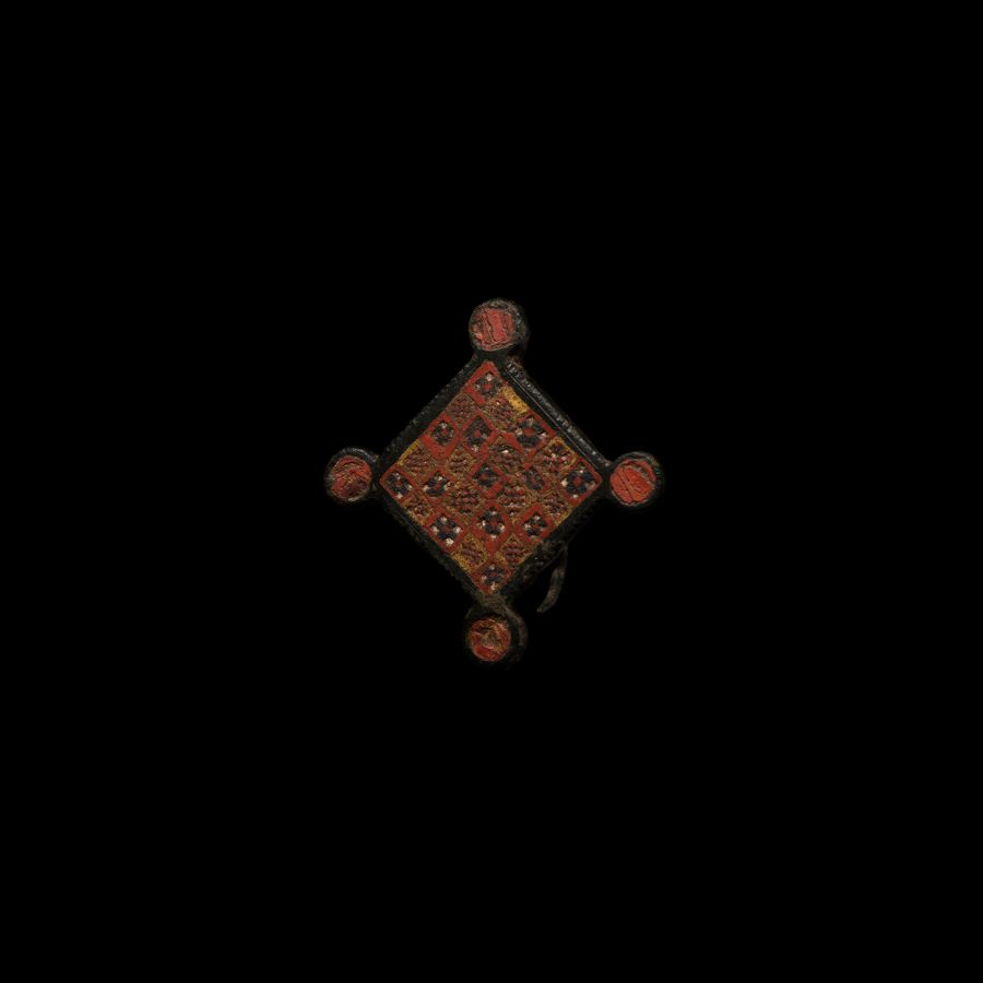 Roman Red Millefiori Plate Brooch