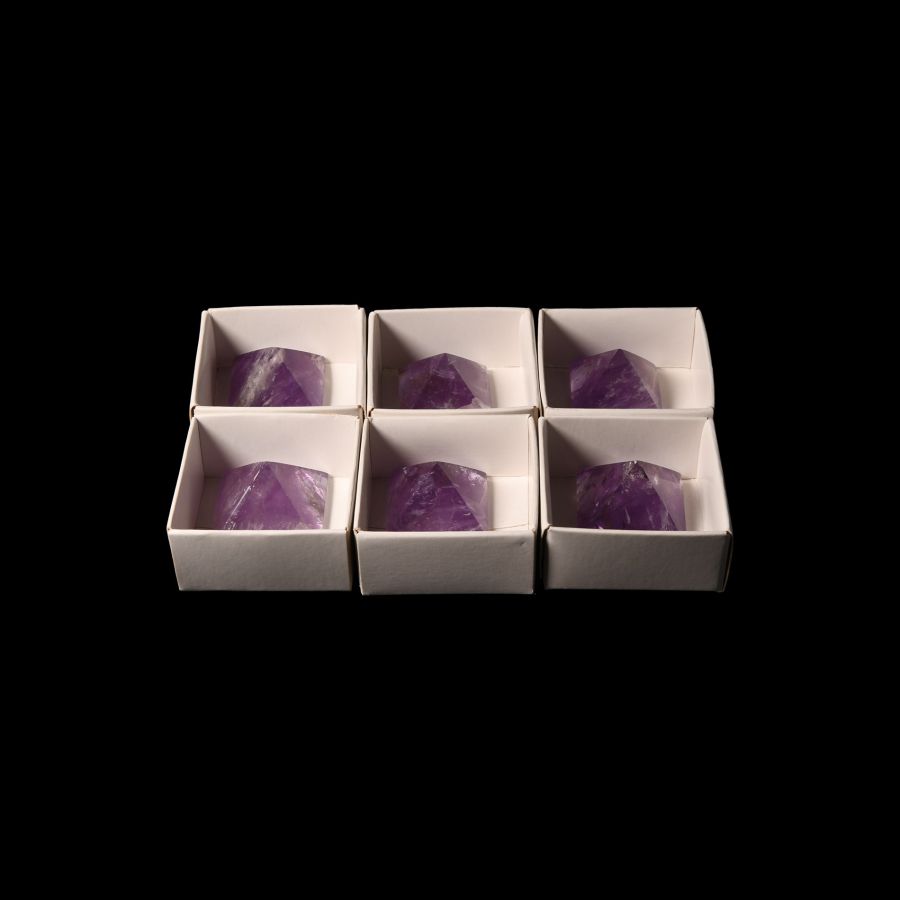 Natural History - Cut and Polished Amethyst Crystal Pyramid Group