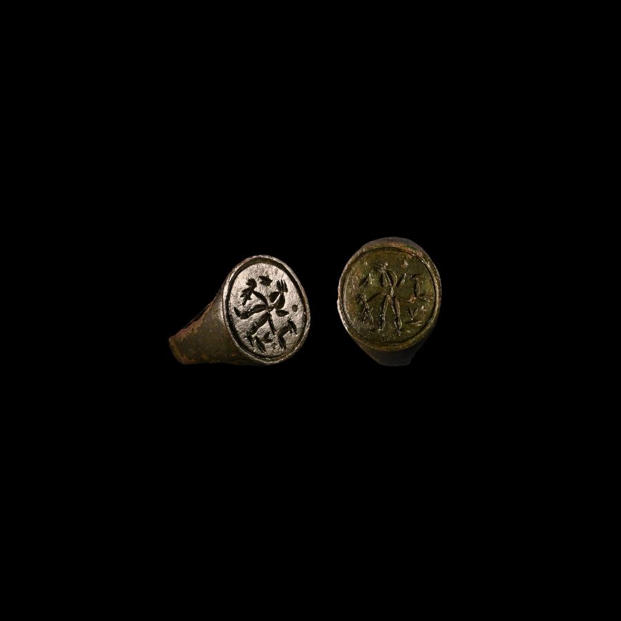 Medieval Ring with Standing Figure