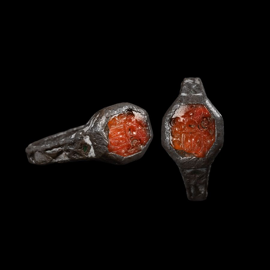 Tudor Period Ring with Armorial Gemstone