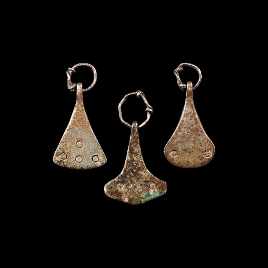 Viking Period Silver Axe Pendant Group