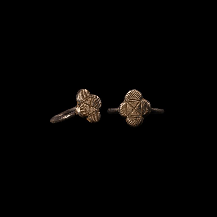 Byzantine Silver Ring with Saltire Cross
