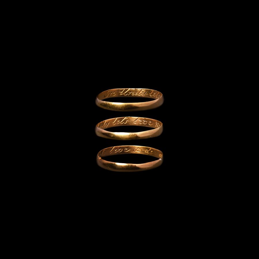 Georgian 'In Unity Lets Live & Die' Gold Posy Ring