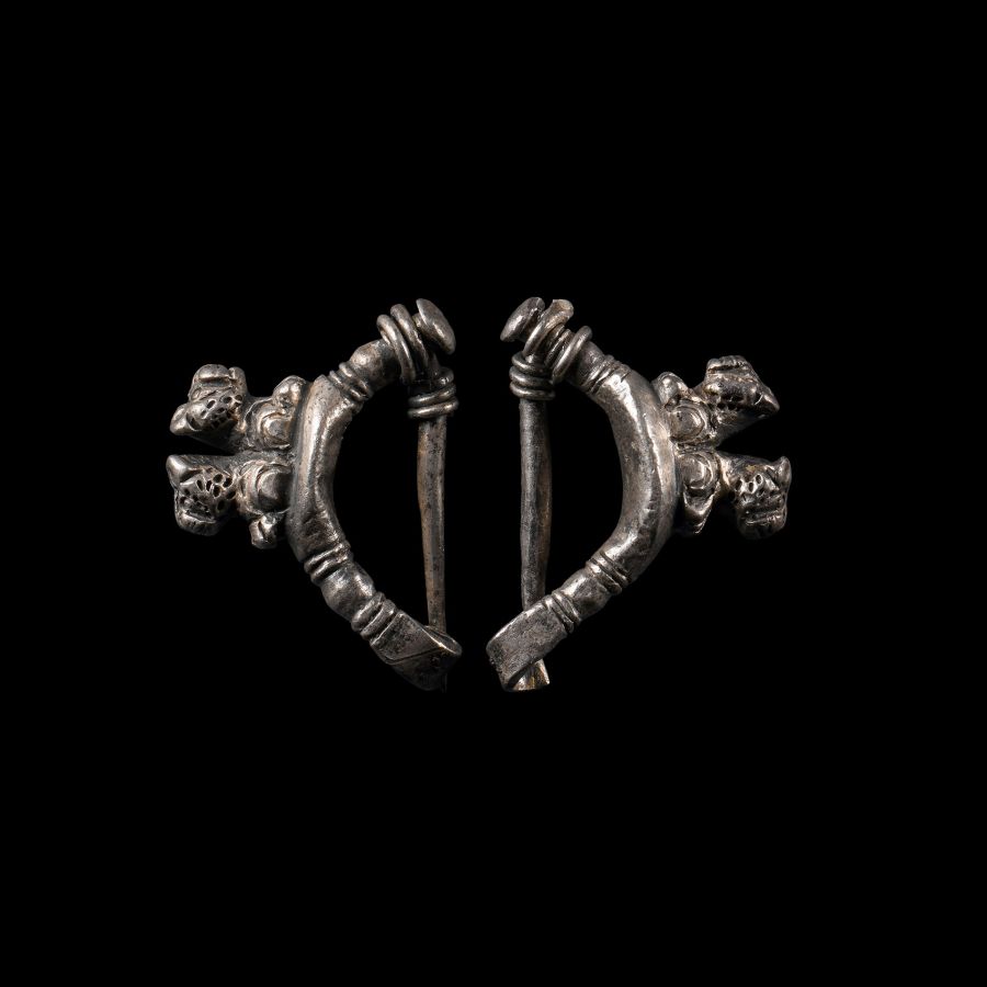 Achaemenid Silver Feline Brooch Pair