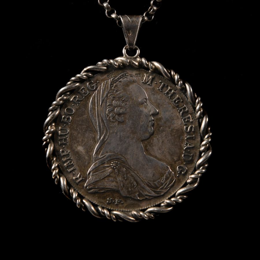 Post Medieval Silver Thaler Pendant Necklace