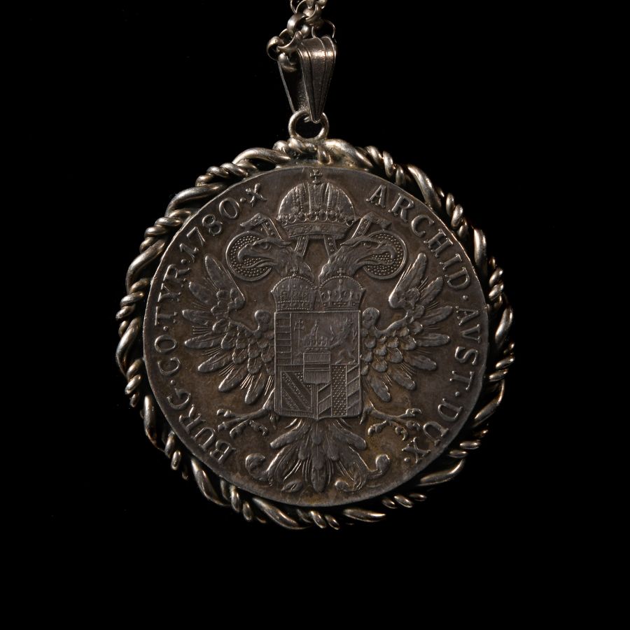 Post Medieval Silver Thaler Pendant Necklace