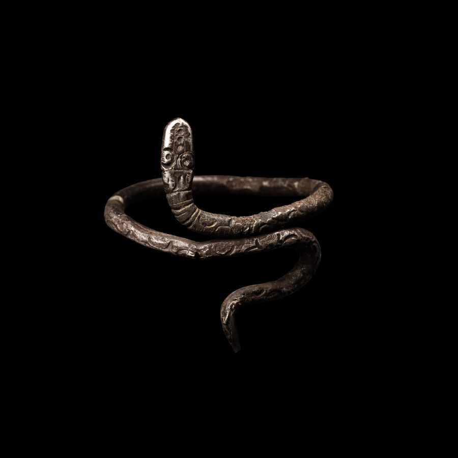 Romano-Egyptian Silver Snake Ring