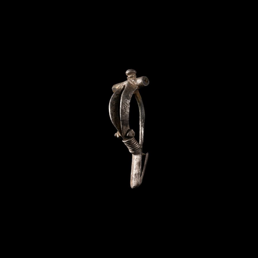 Late Roman Silver Double-Bow Brooch
