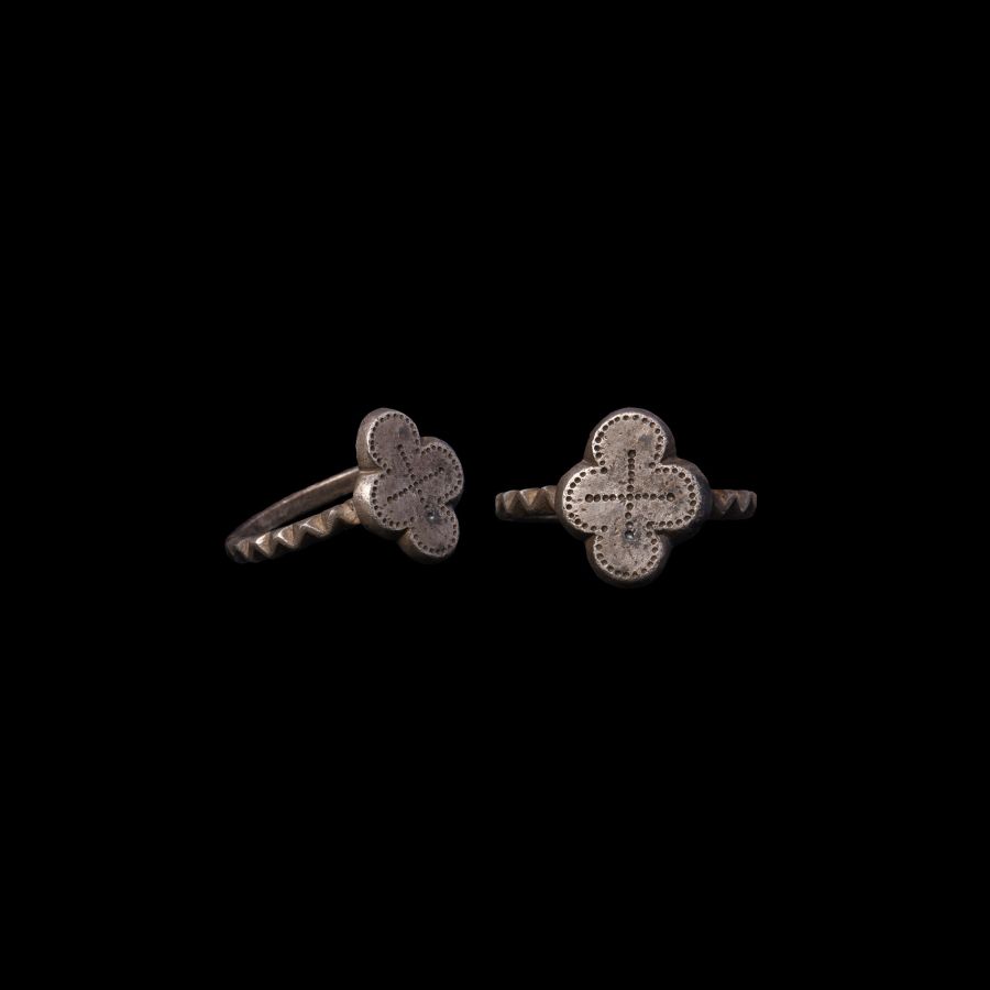 Byzantine Silver Ring with Cross