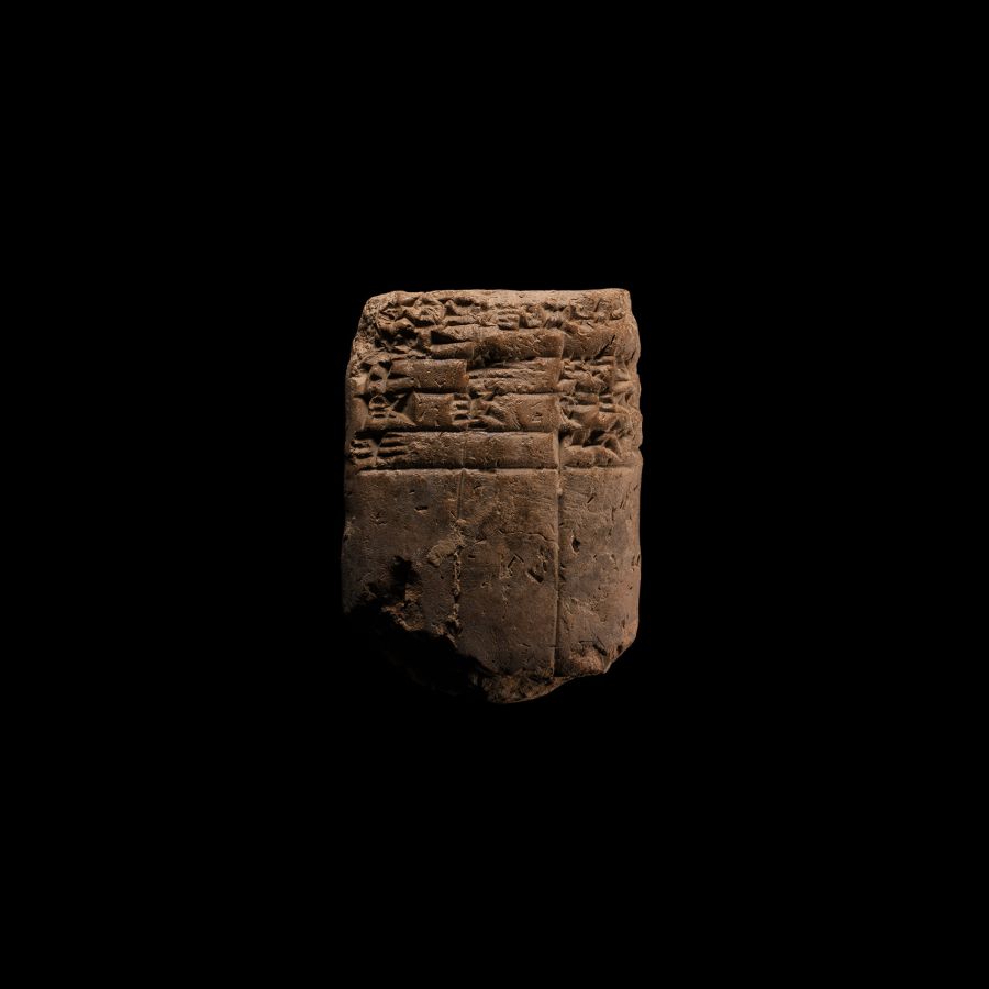Kingdom of Larsa Cuneiform Tablet Estimating a Quantity of Beer