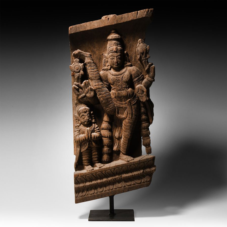 Indian Temple Fragment with Shiva as Gajasurasamhara