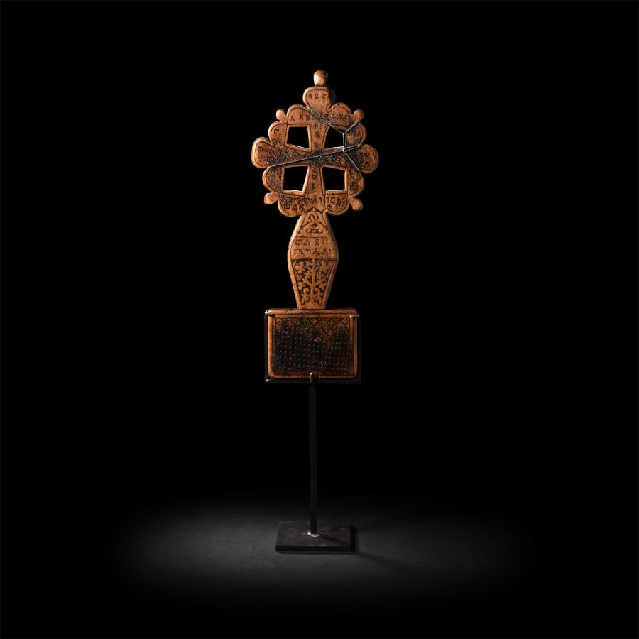 Ethiopian Maskal Cross with Ge'ez Inscriptions