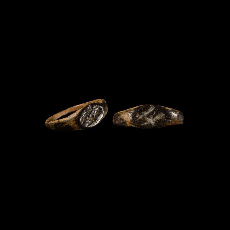 Roman Ring with Engraved Bezel