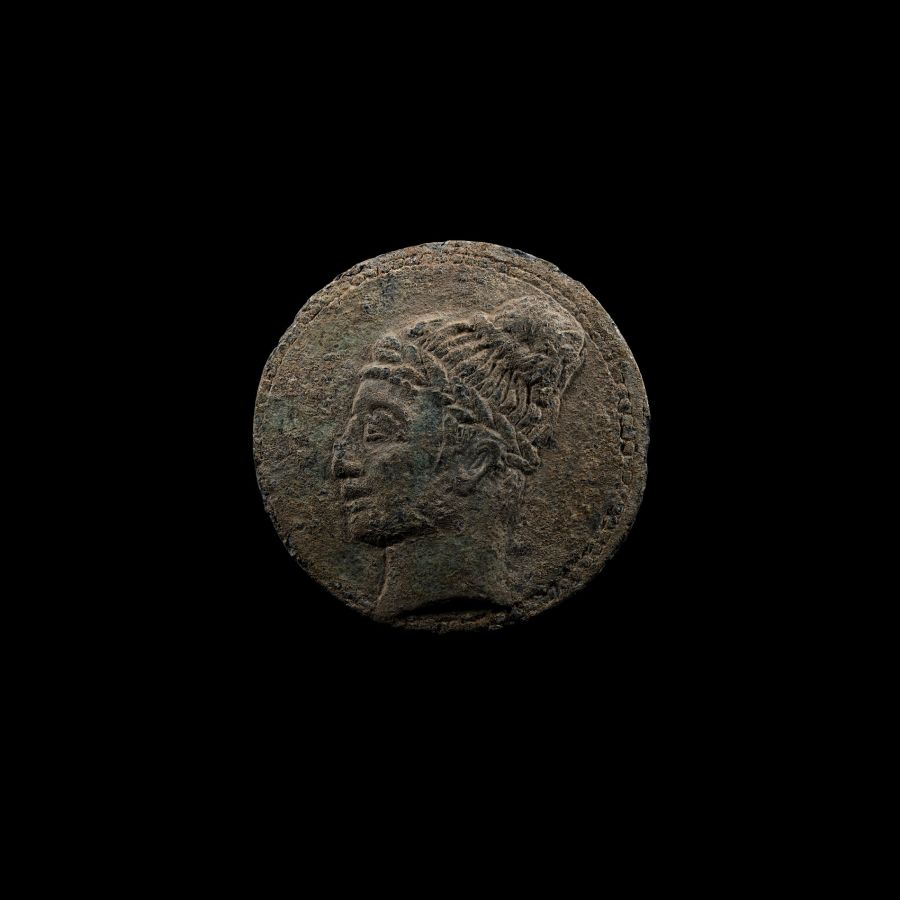 Medallion Featuring a Roman Soldier Dragging a Barbarian