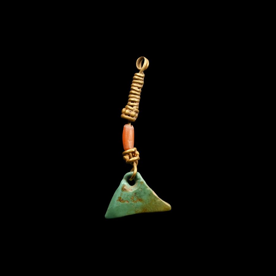 Western Asiatic Gold Pendant with Turquoise