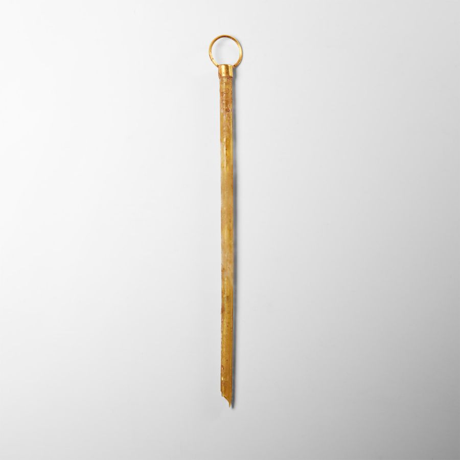 Roman Amber Glass Rod with Gold Loop